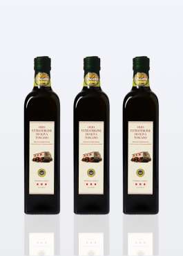 Packung 3 Flaschen nativem Olivenöl extra IGP Toscano BIO 075